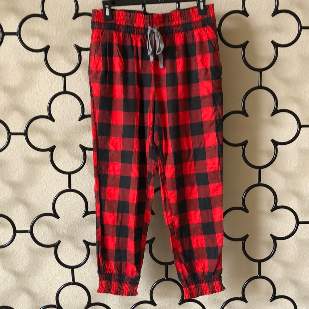 NWT Aerie Plaid Flannel Lounge Jogger Pajama Pants - Picture 1 of 6
